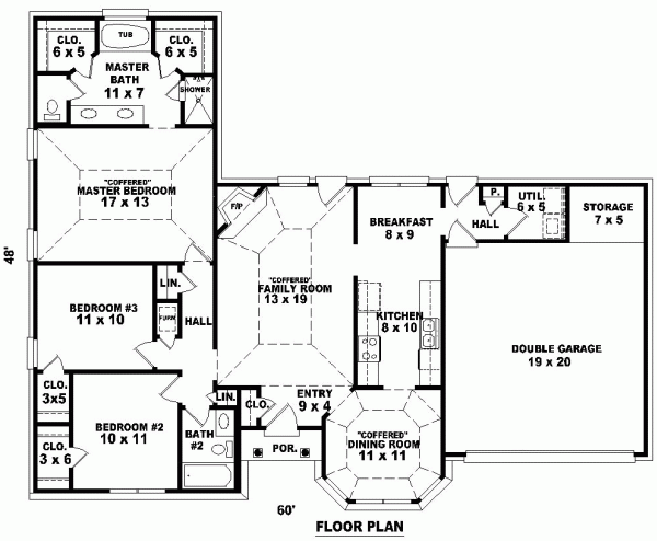 One-Story Traditional Level One of Plan 46529