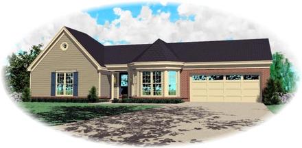 One-Story Ranch Elevation of Plan 46530