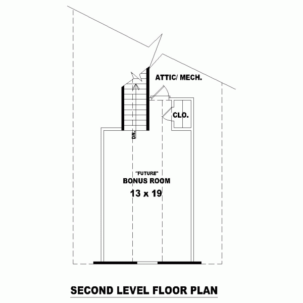 Narrow Lot One-Story Traditional Level Two of Plan 46556