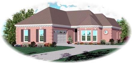 One-Story Traditional Elevation of Plan 46559