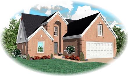 Narrow Lot Traditional Elevation of Plan 46562