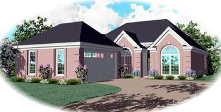 Narrow Lot One-Story Ranch Elevation of Plan 46563