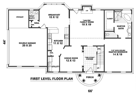 House Plan 46569 First Level Plan