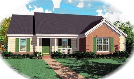 One-Story Ranch Elevation of Plan 46570