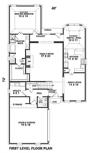 Narrow Lot Traditional Level One of Plan 46574