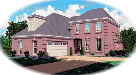 Narrow Lot Traditional Elevation of Plan 46574