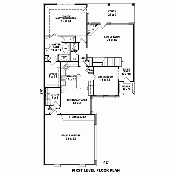 Narrow Lot Level One of Plan 46582