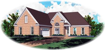 One-Story Traditional Elevation of Plan 46592