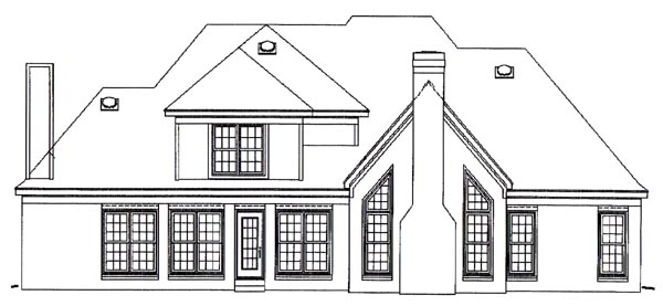 Traditional Rear Elevation of Plan 46597