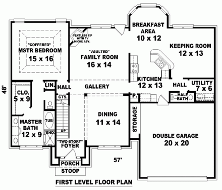 House Plan 46600 First Level Plan