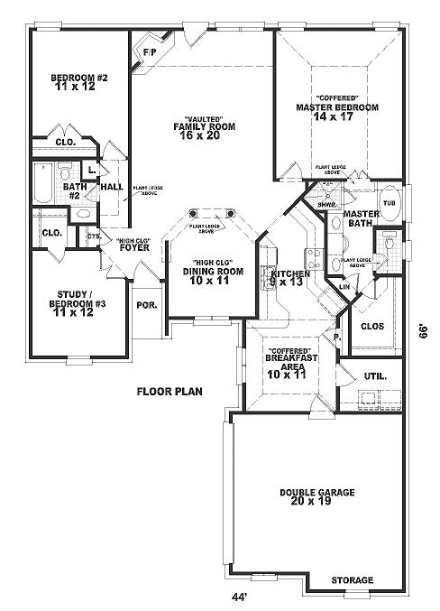 European One-Story Level One of Plan 46601