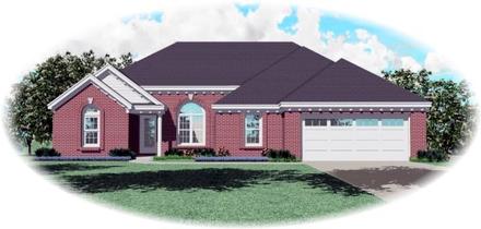 One-Story Traditional Elevation of Plan 46603