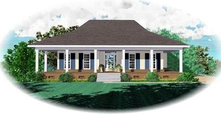 Country One-Story Elevation of Plan 46604