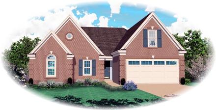 One-Story Traditional Elevation of Plan 46608