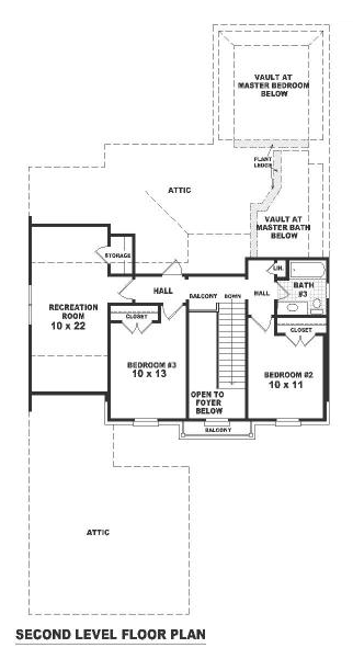 Narrow Lot Traditional Level Two of Plan 46615