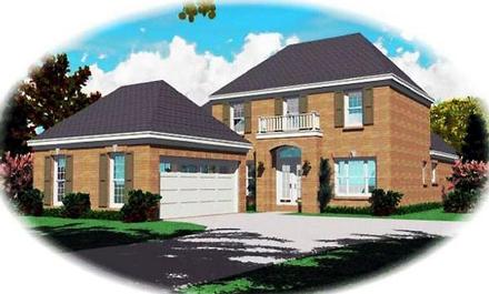 Narrow Lot Traditional Elevation of Plan 46615