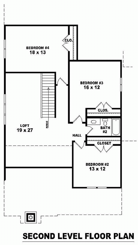 House Plan 46621 Second Level Plan