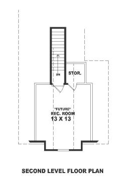 Narrow Lot One-Story Traditional Level Two of Plan 46626