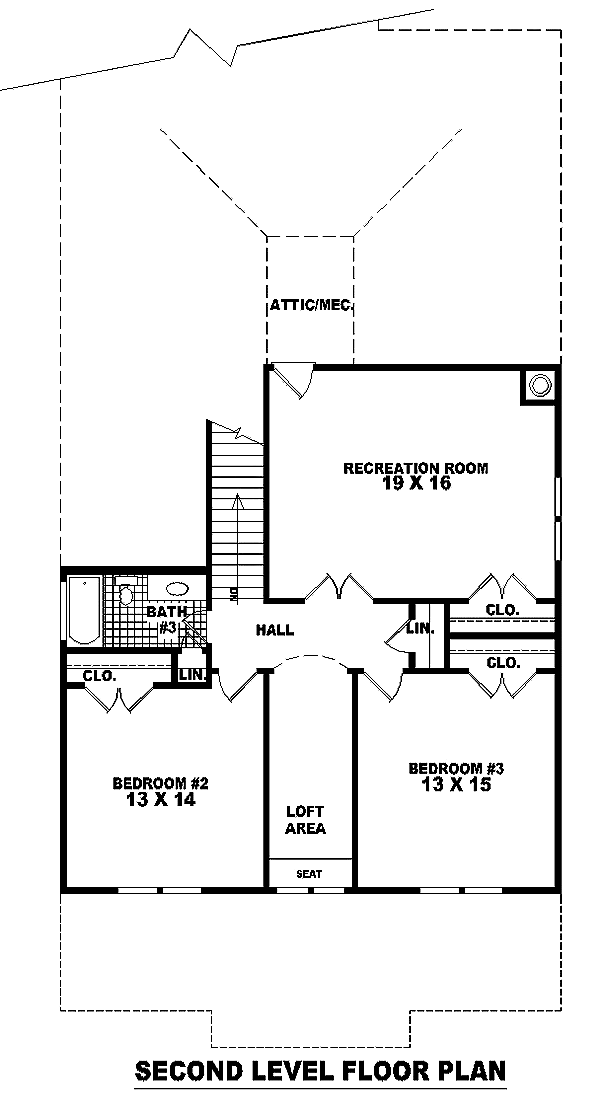 Craftsman Narrow Lot Level Two of Plan 46628