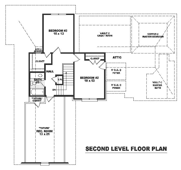 One-Story Traditional Level Two of Plan 46632