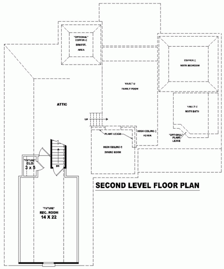 House Plan 46645 Second Level Plan