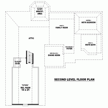 House Plan 46647 Second Level Plan