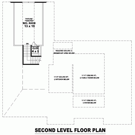 House Plan 46654 Second Level Plan