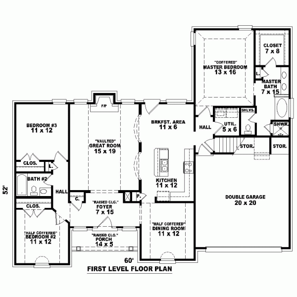One-Story Level One of Plan 46656