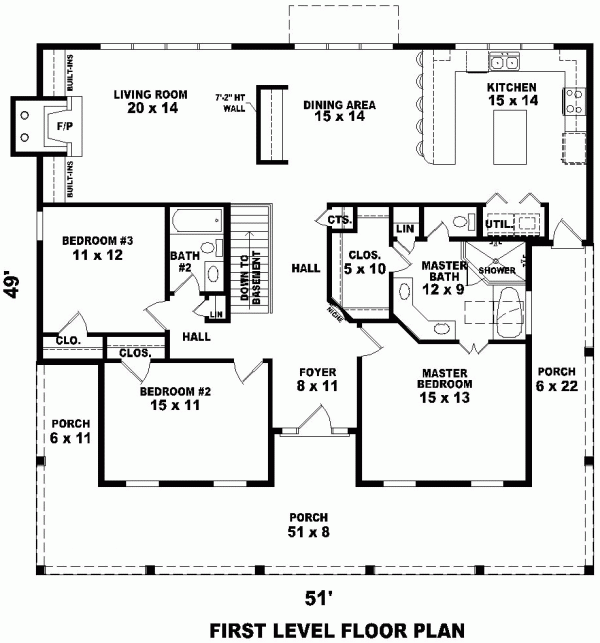 Country One-Story Level One of Plan 46661
