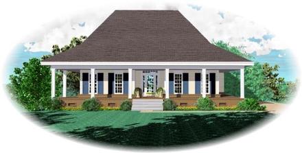 Country One-Story Elevation of Plan 46661