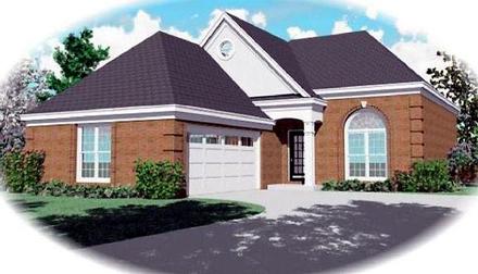 Narrow Lot One-Story Traditional Elevation of Plan 46665