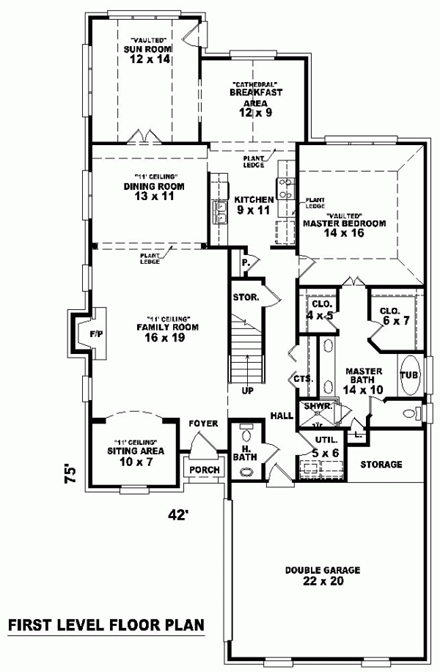 House Plan 46669 First Level Plan