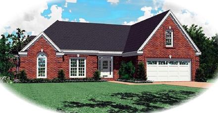 One-Story Traditional Elevation of Plan 46674