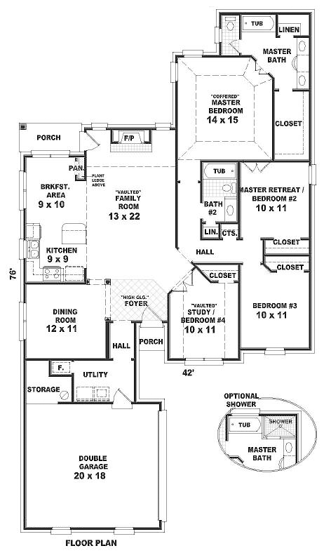 One-Story Traditional Level One of Plan 46677