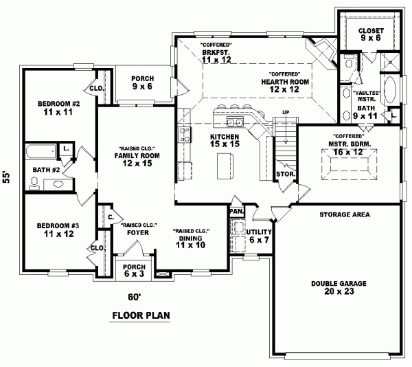 One-Story Traditional Level One of Plan 46685