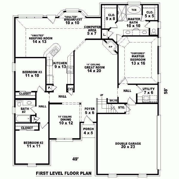 One-Story Level One of Plan 46725