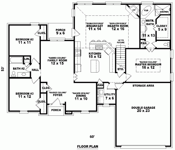 One-Story Traditional Level One of Plan 46731