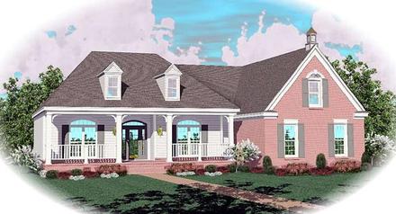 Country One-Story Elevation of Plan 46733