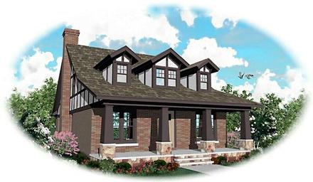 Craftsman Narrow Lot Elevation of Plan 46734