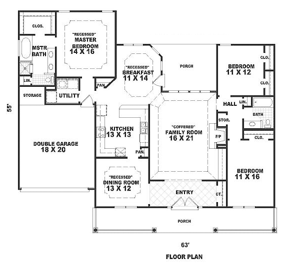 Country One-Story Level One of Plan 46750