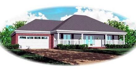 Country One-Story Elevation of Plan 46750