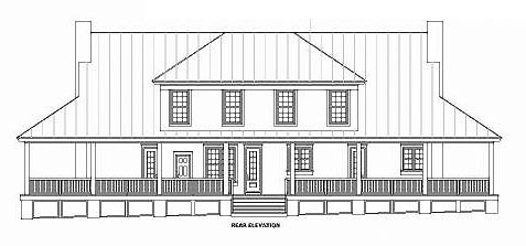 Country Rear Elevation of Plan 46757