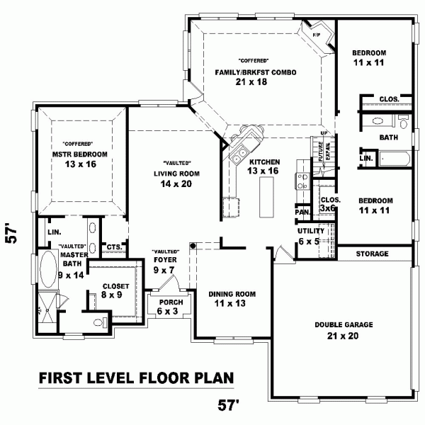 One-Story Level One of Plan 46788