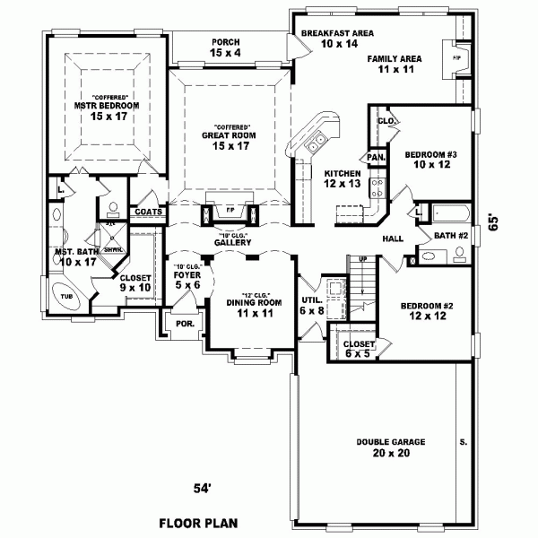 One-Story Level One of Plan 46790