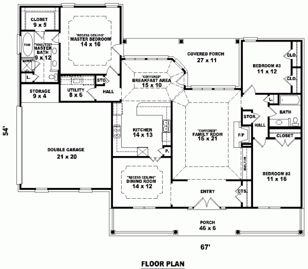 One-Story Level One of Plan 46792