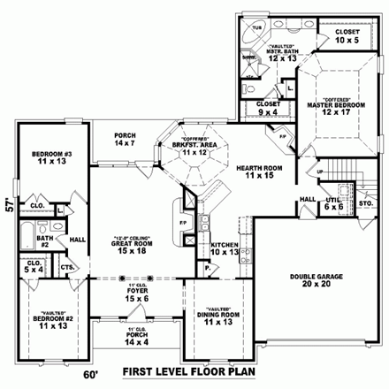 House Plan 46796 First Level Plan