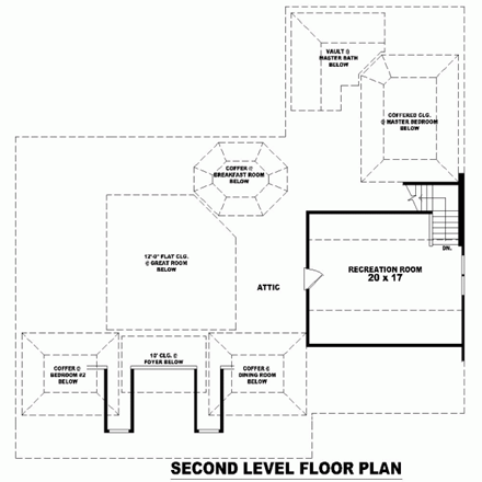 House Plan 46798 Second Level Plan