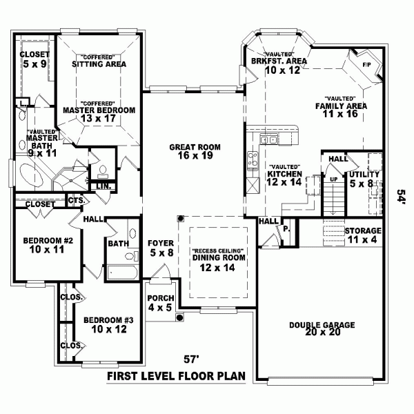 One-Story Level One of Plan 46803