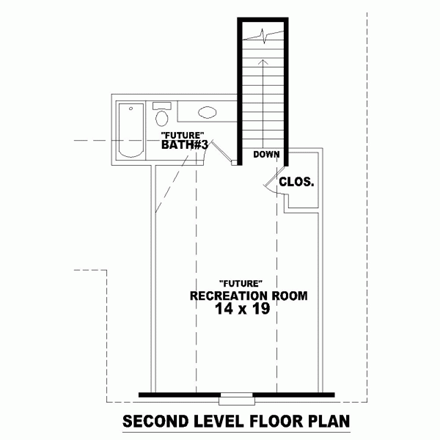 House Plan 46804 Second Level Plan