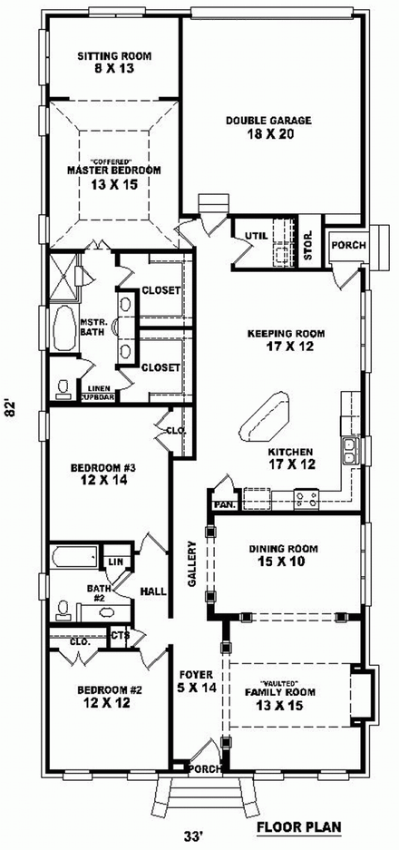 House Plan 46805 First Level Plan